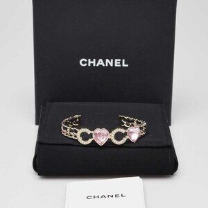 Chanel Goldtone Metal Chain Coco Crush Cuff Bracelet Size M